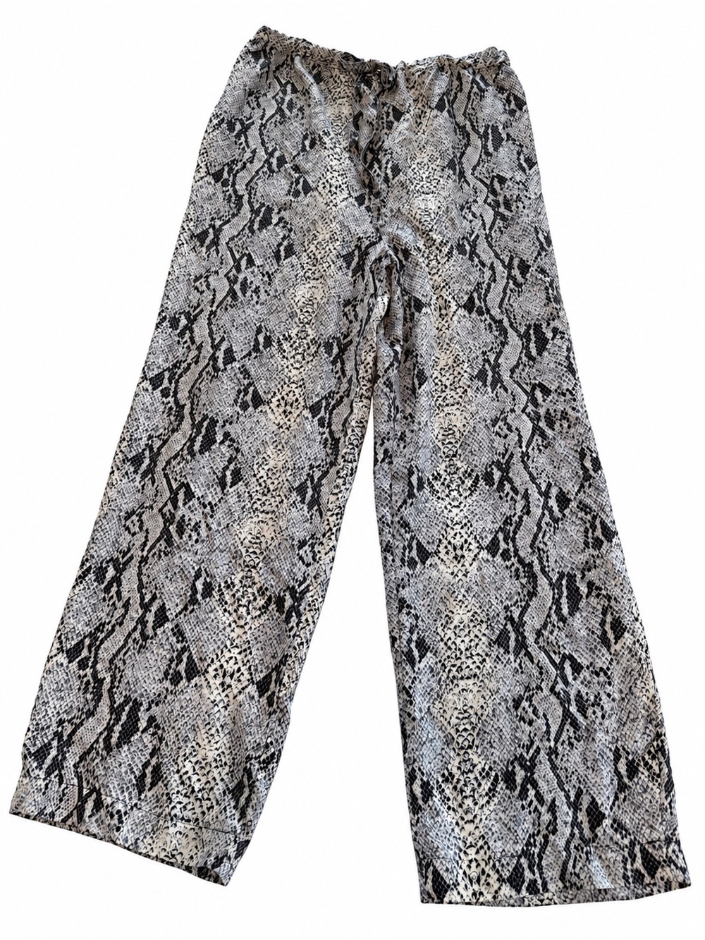 Clio Silk Wide Leg Pants Gray Snakeskin size M